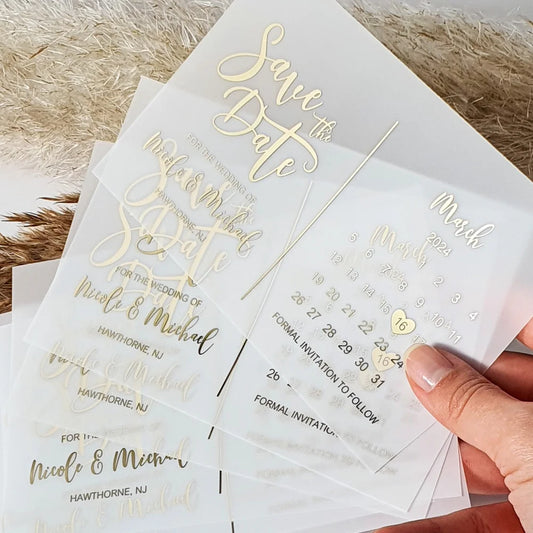 הזמנת חתונה יוקרתית עם הדפס זהב – עיצוב אלגנטי בהתאמה אישית
