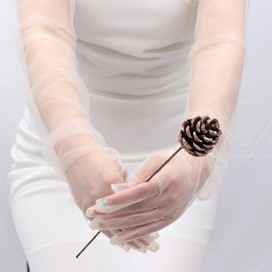 כפפות טול שקופות