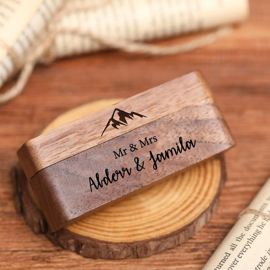 קופסת טבעות מעץ בעיצוב אישי