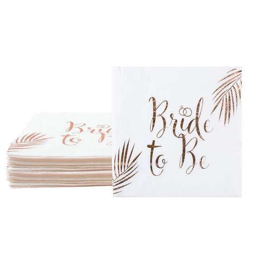 מפיות נייר “Bride to Be” בעיצוב רוז גולד